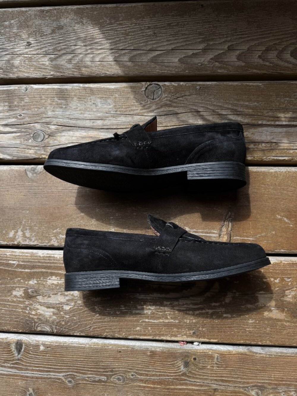 Cole Haan Black Nubuck Stassi Kiltie Fringe Slip On Loafer in Women's 10B - Picture 7 of 14